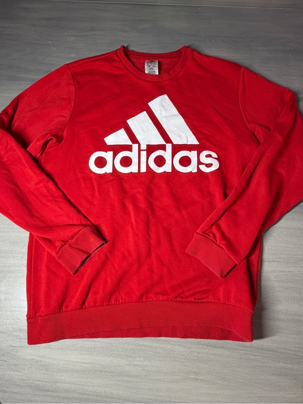 Adidas Red Big Logo Crewneck Sweatshirt Men’s Large